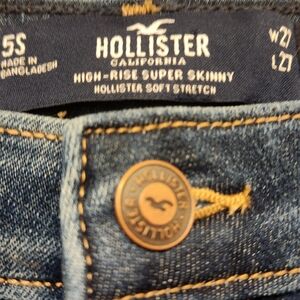 Hollister Women's Dark Blue High Rise Super Skinny Jeans